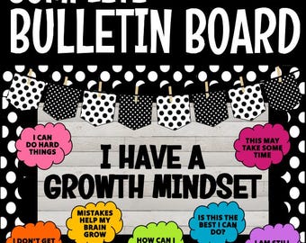 Ich habe ein Wachstums Mindset Bulletin Board Kit für SEL sozial emotionales Lernen