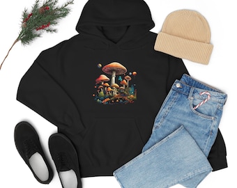 Estetyczna bluza z kapturem Mushroom, bluza z kapturem Goblincore, bluza hipisowska, Groovy Mushroom, prezent Mushroom, bluza z kapturem Nature, prezent dla miłośnika natury