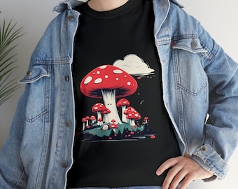 Übergroßes UNISEX T-Shirt, Trippy Pilze, Retro Pilz Tshirt, Goblincore Pilz T-Shirt, Pilz Jagd Tee, Festival Pilz Tee