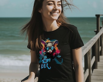 Chiński zodiak Rok Szczura T-shirt, Rok Myszy T-shirt, Pomysł na prezent dla znaku astrologicznego dla niej/niego, Koszulka astrologiczna, Prezent dla znaku zodiaku