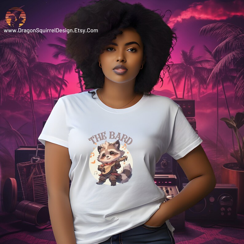 RPG Bard Raccoon T-shirt, Anime Trash Panda Player Class Shirt, D&D ...
