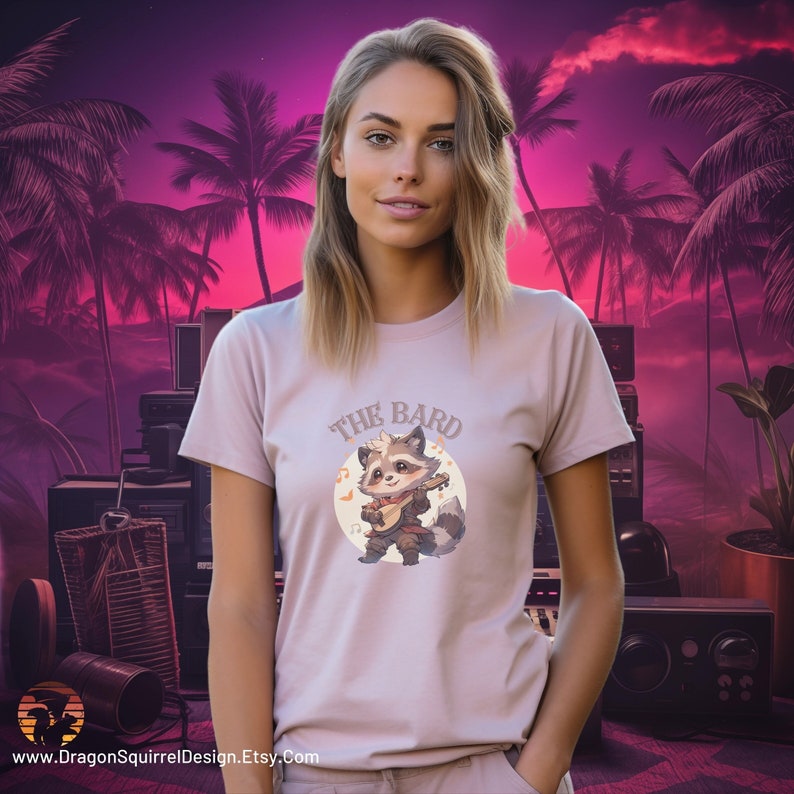 RPG Bard Raccoon Tshirt, Anime Trash Panda Player Class Shirt, D&D