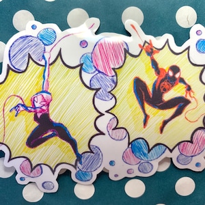 Spider-Man Across the Spiderverse | Miles Morales | Gwen Stacy | Waterproof | Handmade | Sticker