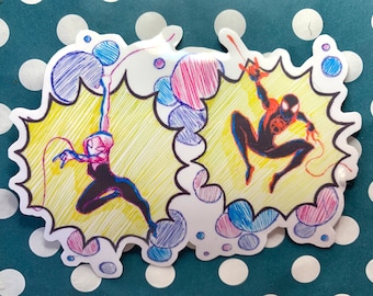 Spider-Man Across the Spiderverse | Miles Morales | Gwen Stacy | Waterproof | Handmade | Sticker