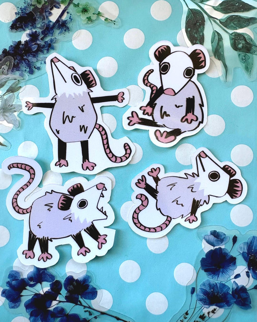 Possum Sticker Pack | Handmade Waterproof Stickers | Silly Animal ...