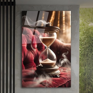 Hourglass Wall Art, Tempered Glass Wall Art, Glass Printing, High Quality, Wall Hanging , Glassware , Modern Wall Art , Birthday Gift