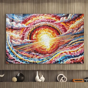 Tempered Mosaic Glass Wall Art | Modern Wall Art | Wall Hangings | Interior Design Ideas | Home Decor | Glass Art Gift | Birthday Gift