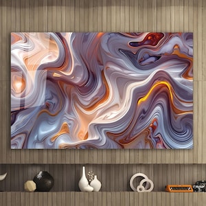 Abstract Tempered Glass Wall Art,Luxury Marble Wall Decor,Glass Printing,Tempered Glass Art Wall Hangings,Marble Wall Art,Gift Wall Art