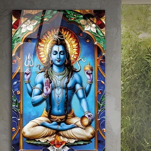 Lord Shiva Wall Art , Ganesh Wall Art , Spiritual Wall Art , Hindu Wall Decor , Tempered Glass Wall Art , Glass Printing , Housewarming Gift