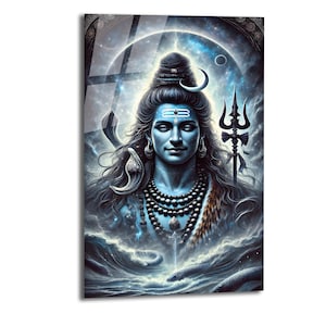 Lord Shiva Wall Art , Ganesh Wall Art , Spiritual Wall Art , Hindu Wall Decor , Tempered Glass Wall Art , Glass Printing , Housewarming Gift