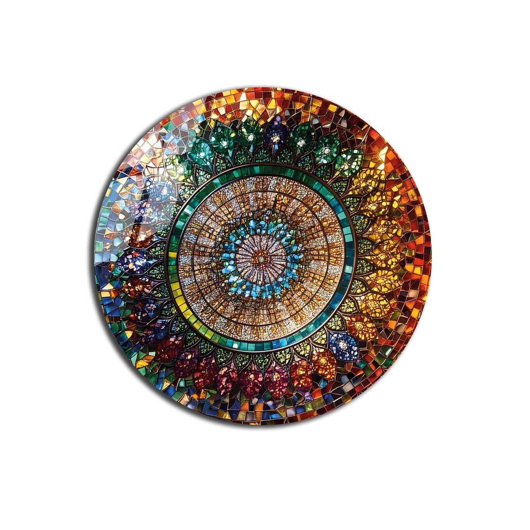 Zen Spa Mosaic Tempered Glass Round Wall Decor Art,zen Spa Stones ...