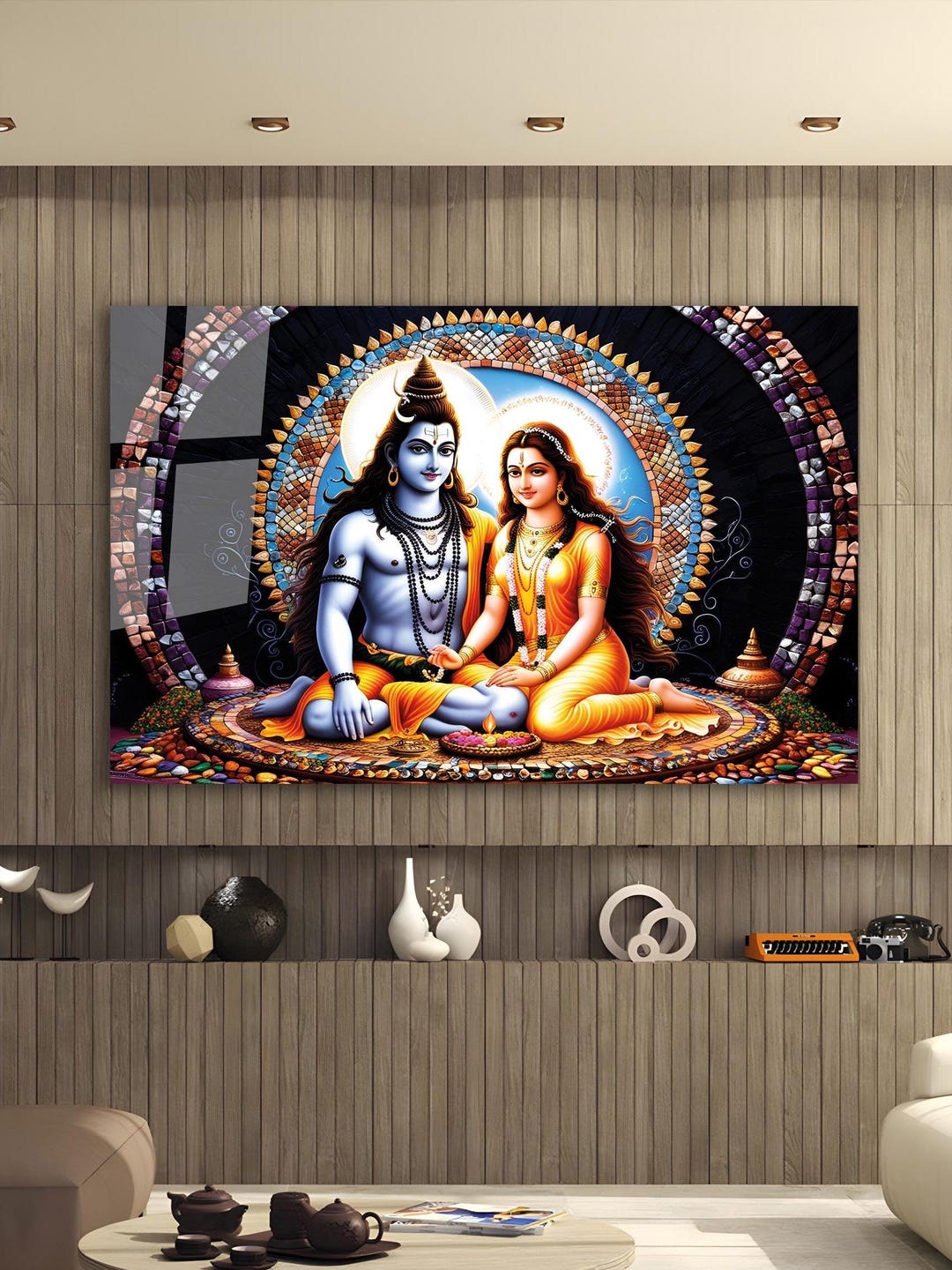 Hindu Wall Art, Spiritual Wall Art , Lord Shiva and Parvati Wall Art ...