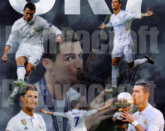 CR7 Real Madrid Shirt Design: Cristiano Ronaldo Futbol Art (Digital Design)
