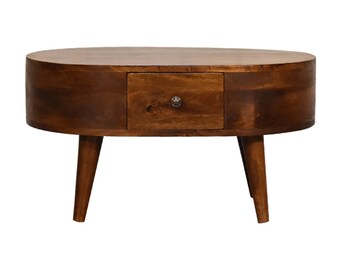 Mini Chestnut Rounded Coffee Table