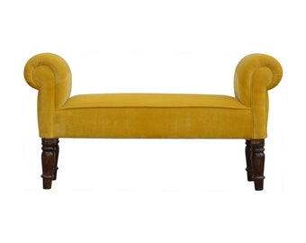 Mustard Velvet Bench