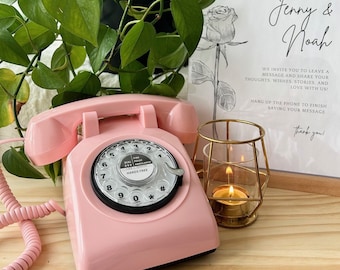 Audio Guestbook Phone Vintage Style Retro Wedding Phone, Birthday Hen Party Bridal Shower Baby, Guest Book Alternative, Audiobook Telephone