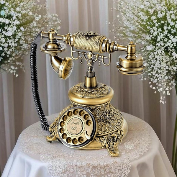 Audio Guestbook Re-usable Vintage Style Retro Wedding Phone, Custom Personalized Greeting Voice Recorder for Weddings, Birthdays, Parties