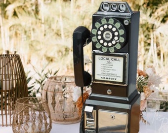 Audio Guestbook Re-usable Vintage Retro Payphone Wedding Phone, Custom Personalized Greeting Voice Recorder for Weddings, Birthdays, Parties