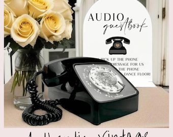 Audio Guestbook AUTHENTIC VINTAGE Re-usable Recorder Wedding Phone Ljud gästbok Audio-gastenboek Audio-Gästebuch Telephone Recording