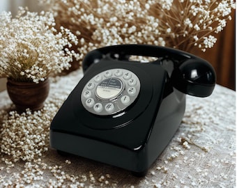 Telefono con libro degli ospiti audio retrò: registratore vocale in stile vintage