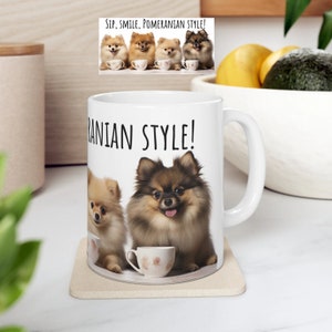 Taza de café de Pomerania, amantes de Pomerania, regalo de Pomerania, tazas de café de Pomerania, taza de perro, tazas de amor de cachorro, tazas de perro mascota 11 oz