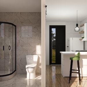Bathroom interior design,  Bathroom 3d Rendering, 3d architectural rendering, Realistic visualization, Kitchen Render, Kitchen 3d render