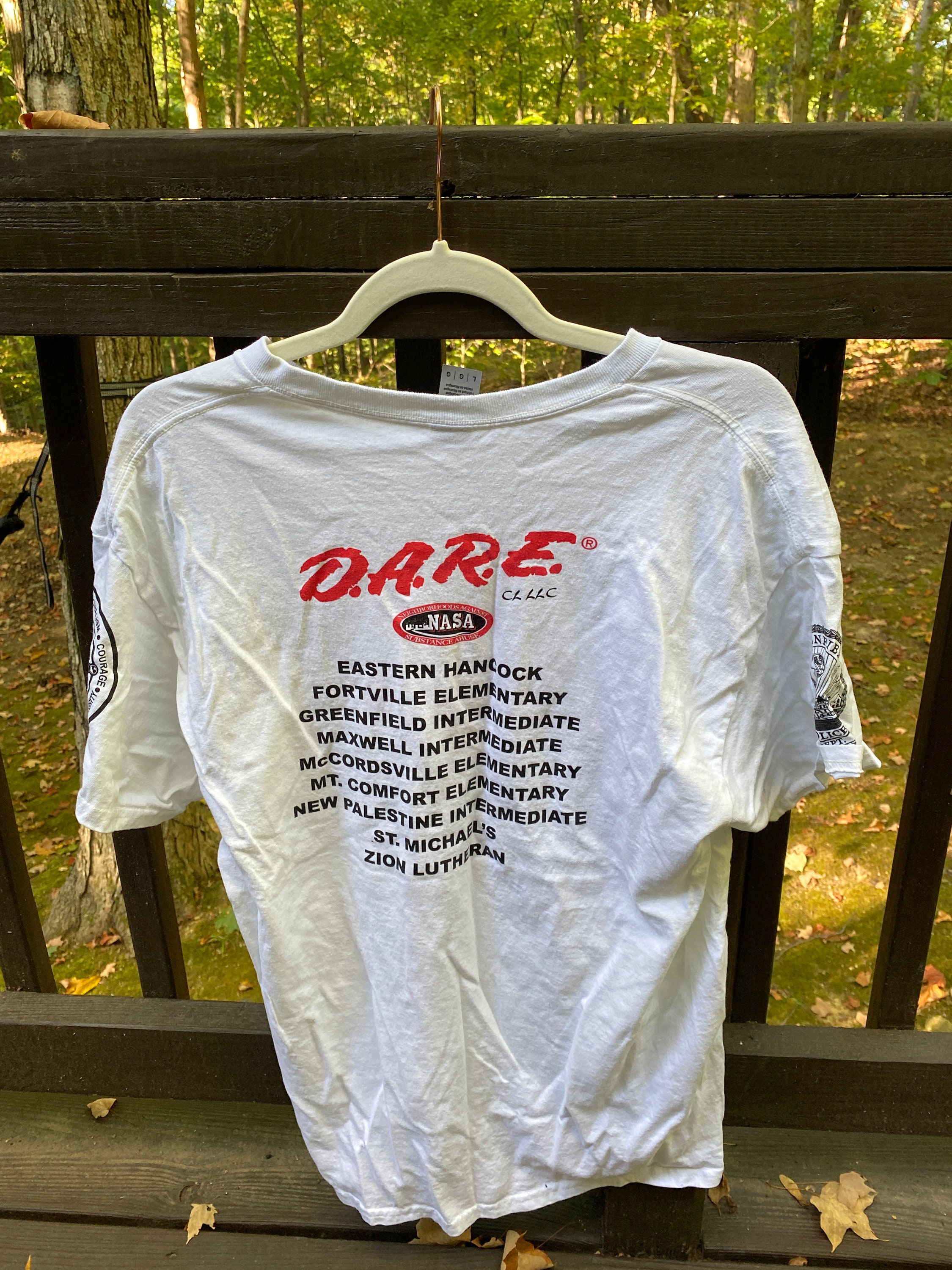 DARE Tshirt Size Large D.A.R.E. Tee Indiana Hancock County Sheriff