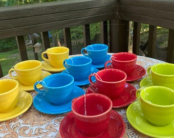 Vintage Fiestaware Cups and Saucers Tea Coffee Cup Mug- Price Includes One Cup and One Saucer - Choose Below!