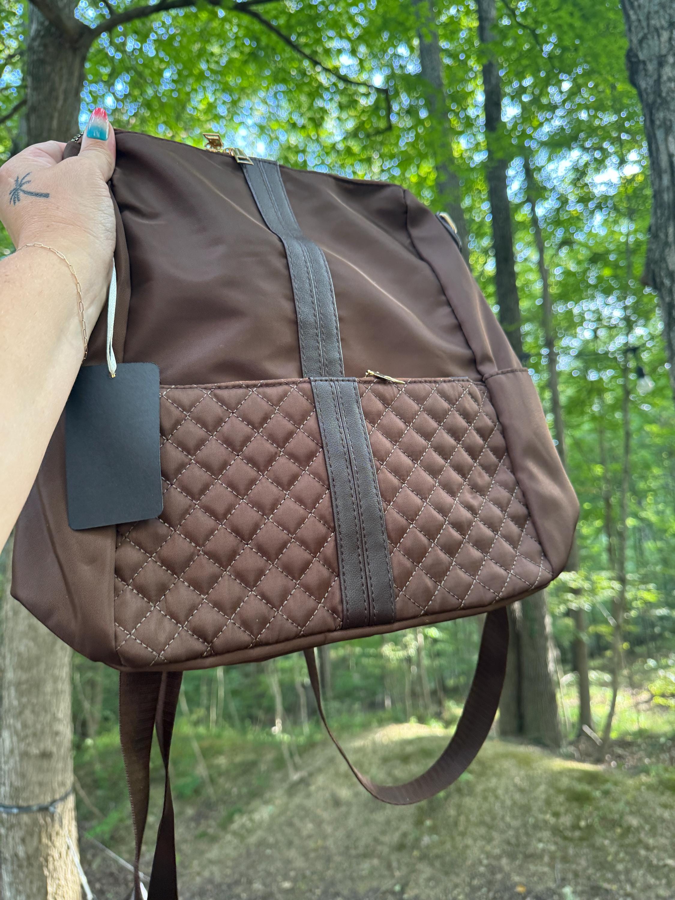 Patterned Brown Quilted Backpack With 2 Shoulder Strap  display picture 3