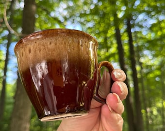 By Mccoy Pottery, a Set of 4 Matching Brown Drip Glaze 9 Fluid