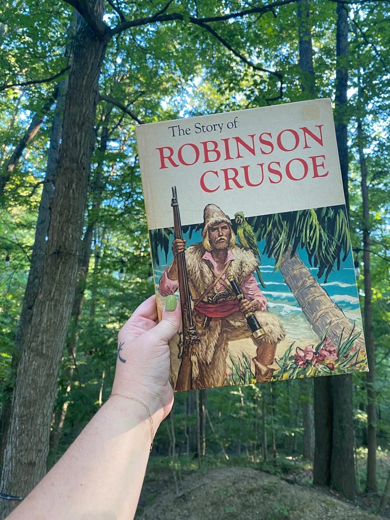 The Story of Robinson Crusoe Novel by Daniel Defoe Vintage Hardcover ...