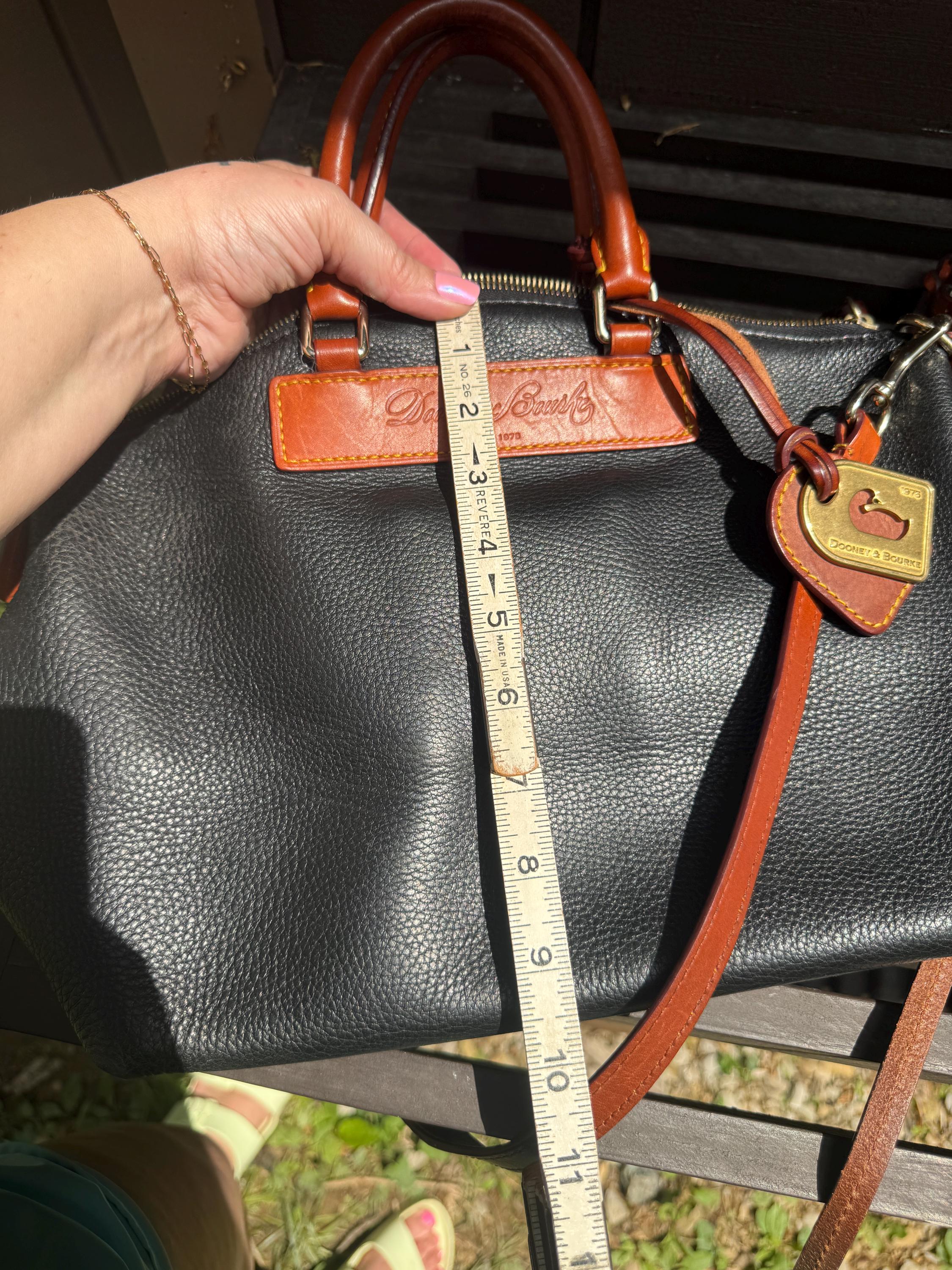 Dooney & Bourke Black Leather Domed Satchel Bag Florentine