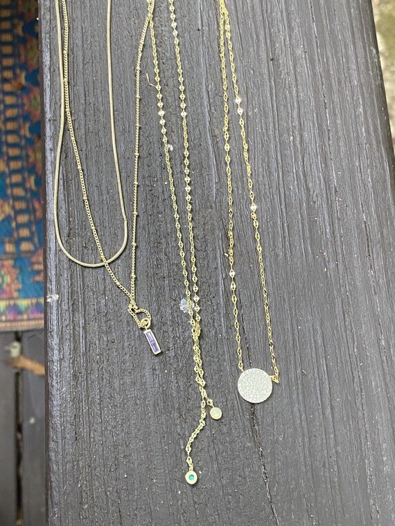Ladies Minimalist Gold Tone Necklaces Excellent C… - image 3