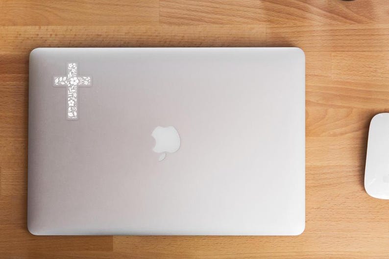 Floral Cross Clear Sticker | Christian Decal | Religious Sticker | Journal Sticker | Floral Sticker for Laptop | Bottle | Phone