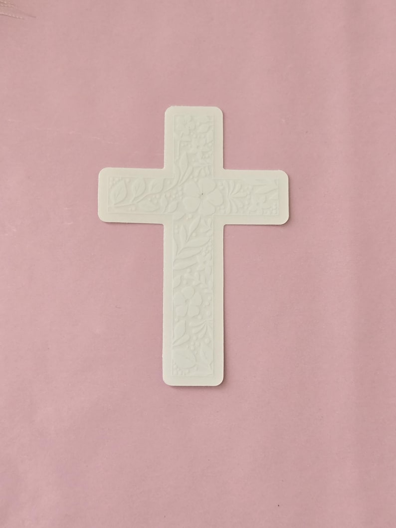 Floral Cross Clear Sticker | Christian Decal | Religious Sticker | Journal Sticker | Floral Sticker for Laptop | Bottle | Phone
