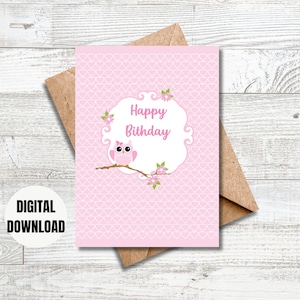 Happy Birthday Digital Printable Card, Printable Card, Digital Download Card, Digital Birthday Card, Printable Birthday Cards
