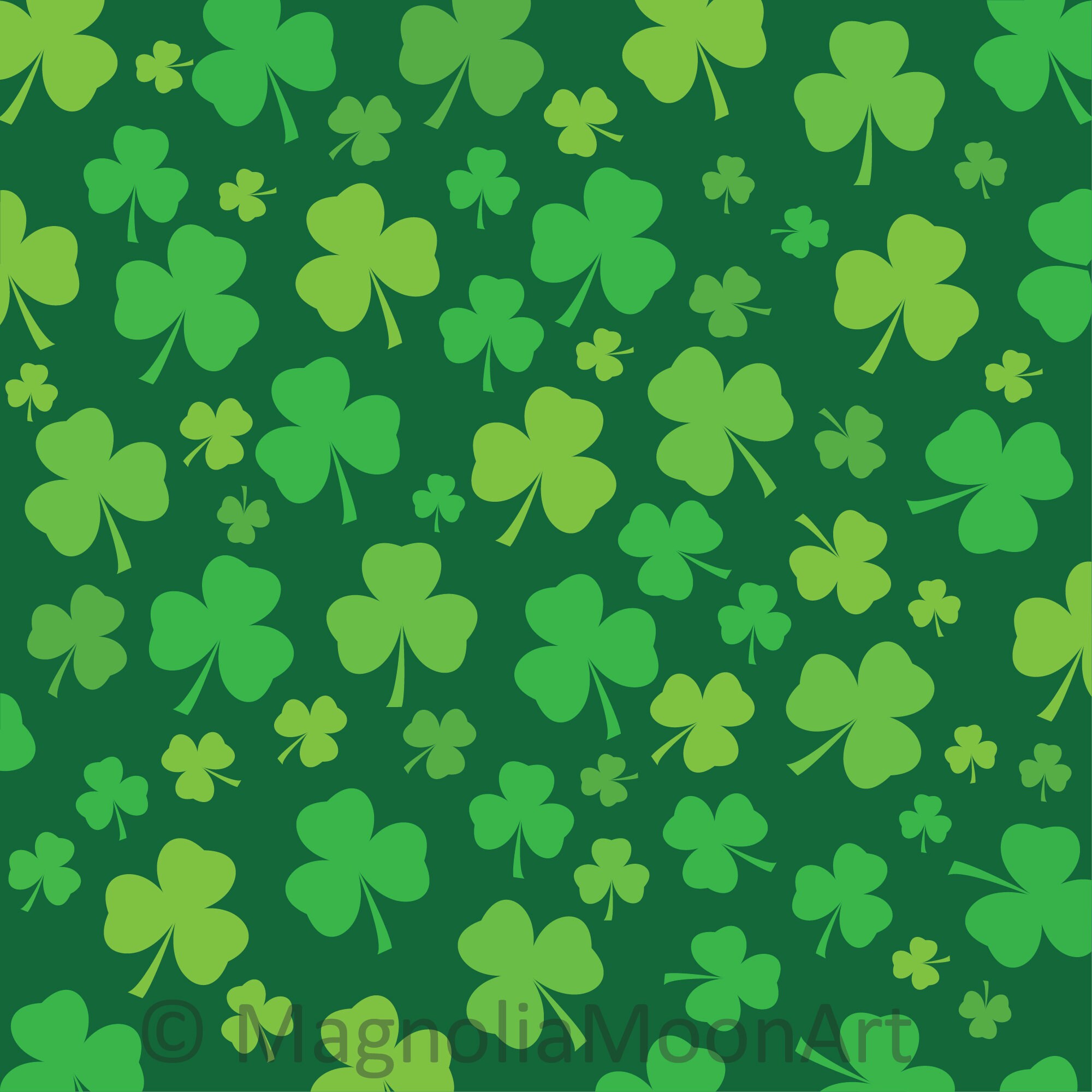 St Patrick S Day Digital Paper Shamrock Pattern Background