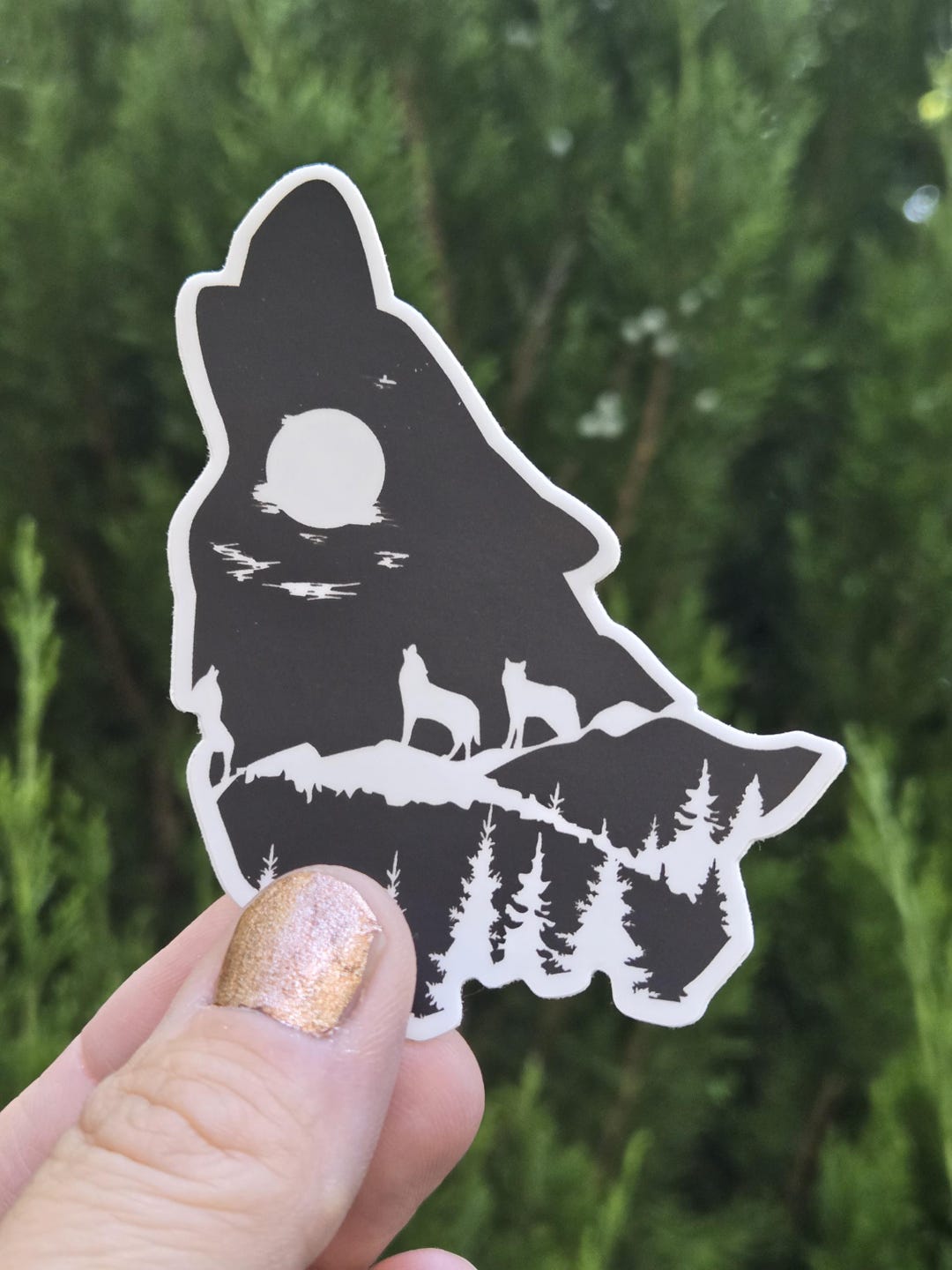 Furry Howl Sticker Howling Wolf Vinyl Sticker | Nature, Moon, Outdoors Decal - Etsy