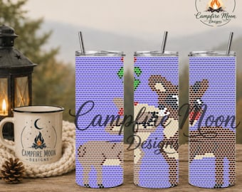 Reindeer Kiss 4MM/ SS16 Rhinestone Tumbler Templates