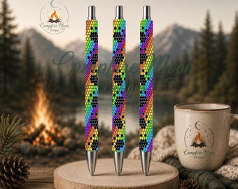 Rainbow Paw Print 3MM/ SS10 Rhinestone Pen Template