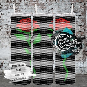 Rose 4MM/ SS16 Rhinestone Tumbler Template