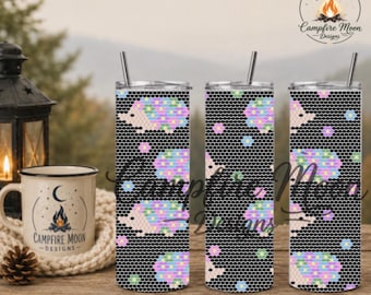 Floral Hedgehog 4MM/ SS16 Rhinestone Tumbler Template