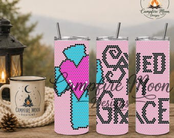 Saved By Grace 4MM/ SS16 Rhinestone Tumbler Template