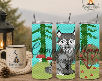 Woodland Wolf 5MM/ SS20 Rhinestone Tumbler Template