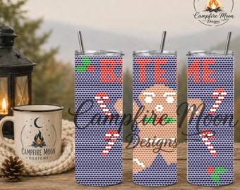 Bite Me Gingerbread Man 4MM/ SS16 Rhinestone Tumbler Template