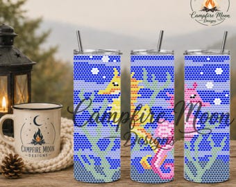 Seahorses 4MM/ SS16 Rhinestone Tumbler Templates
