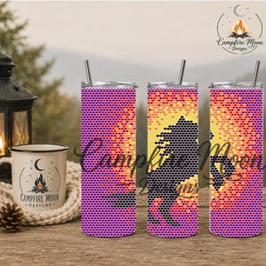 Plantillas para vasos con diamantes de imitación Horse Sunset 4 MM/ SS16