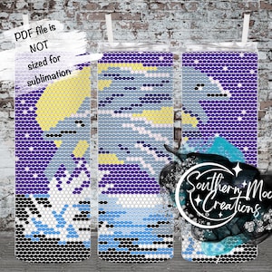 Moonlight Dolphins 4MM/ SS16 Rhinestone Tumbler Templates