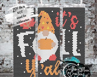 It's Fall Ya'll 4MM/ SS16 Rhinestone Tumbler Templates