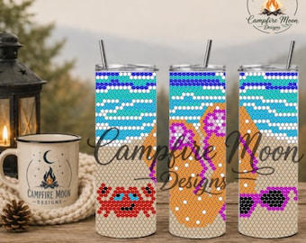 Beachin' 5MM/ SS20 Rhinestone Tumbler Template